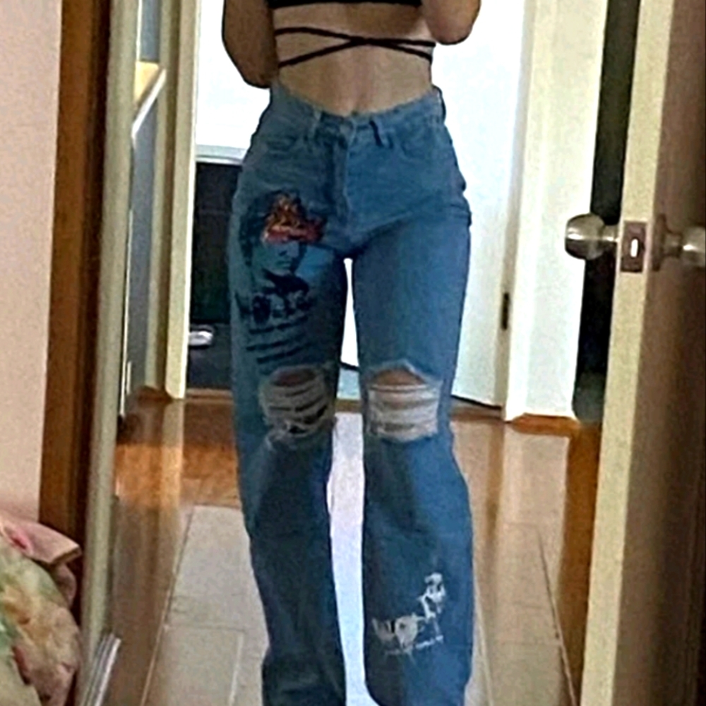 Quality Demin, straight leg, ripped jeans, unique designs